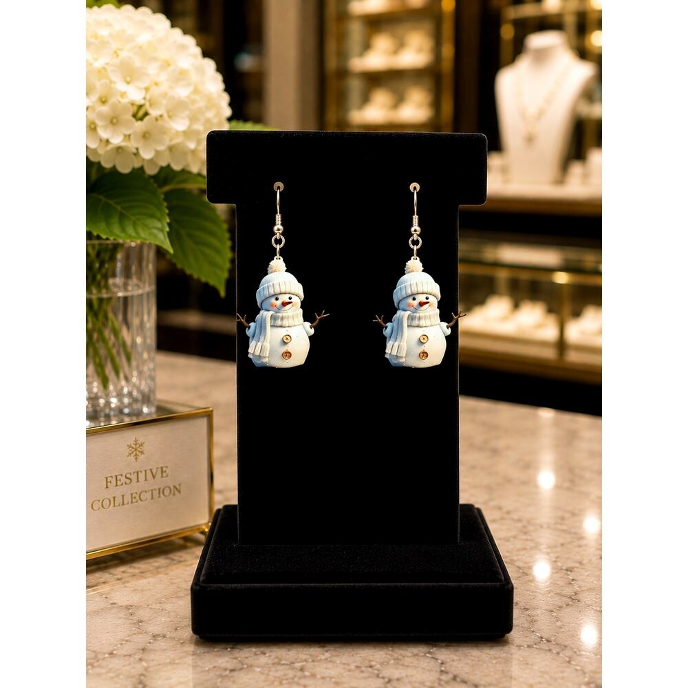 Charming Snowman Dangle Acrylic Cute Earrings